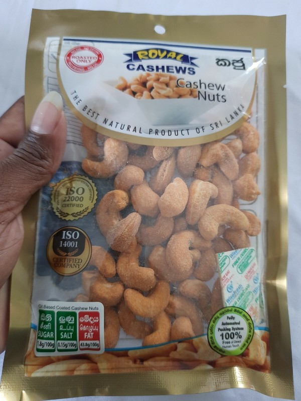 Roasted Cashew Nuts whole Fresh taste premium quality natural pure 100g Ceylon