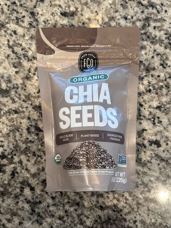 Organic Chia Seeds 8 oz Nutrient-Rich Superfood From Paraguay