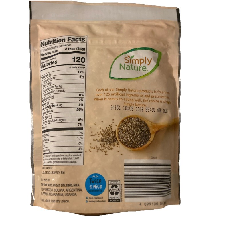 Simply Nature NON-GMO Chia Seeds 12oz 340g (2 Bags) gallery