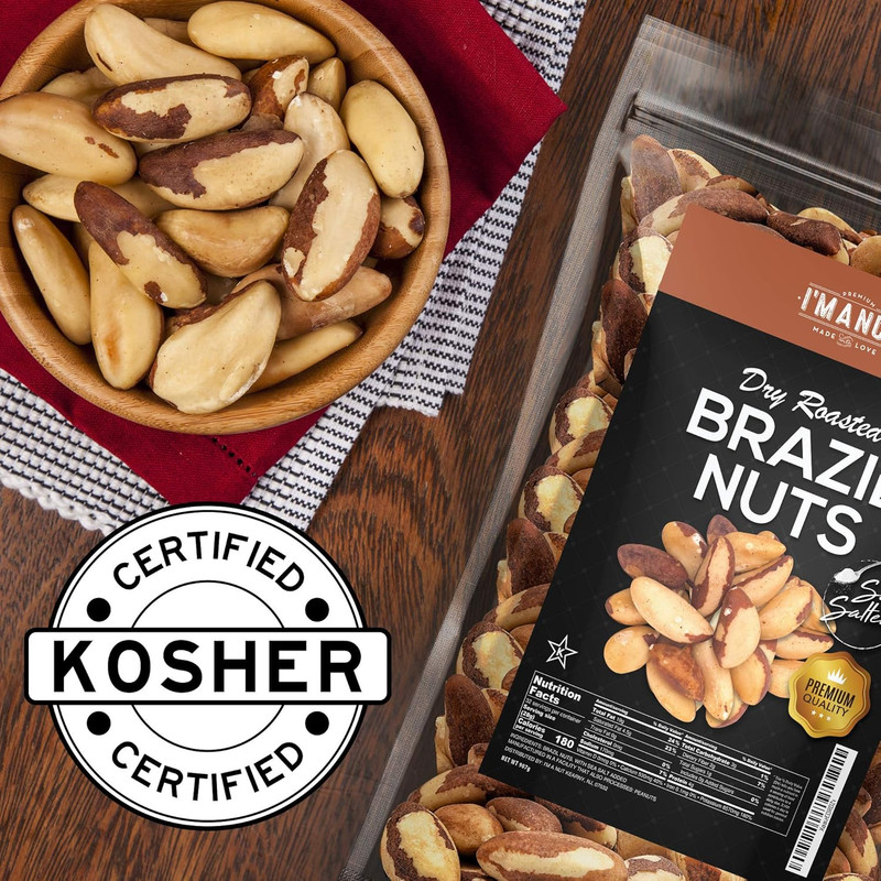 Premium Wild Harvested Dry Roasted Brazil Nuts with Sea Salt, 1 lb (16 oz) – Hig gallery