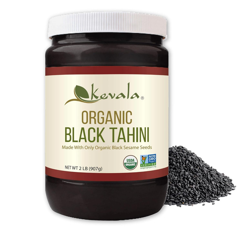 Organic Black Tahini Sesame Paste Spread Gluten Free Vegan Toasted 32 oz 2 lb