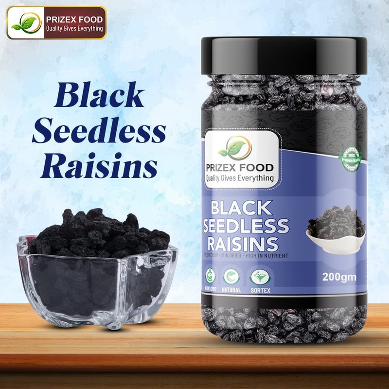 Prizex Black Seedless Raisins 200gm gallery