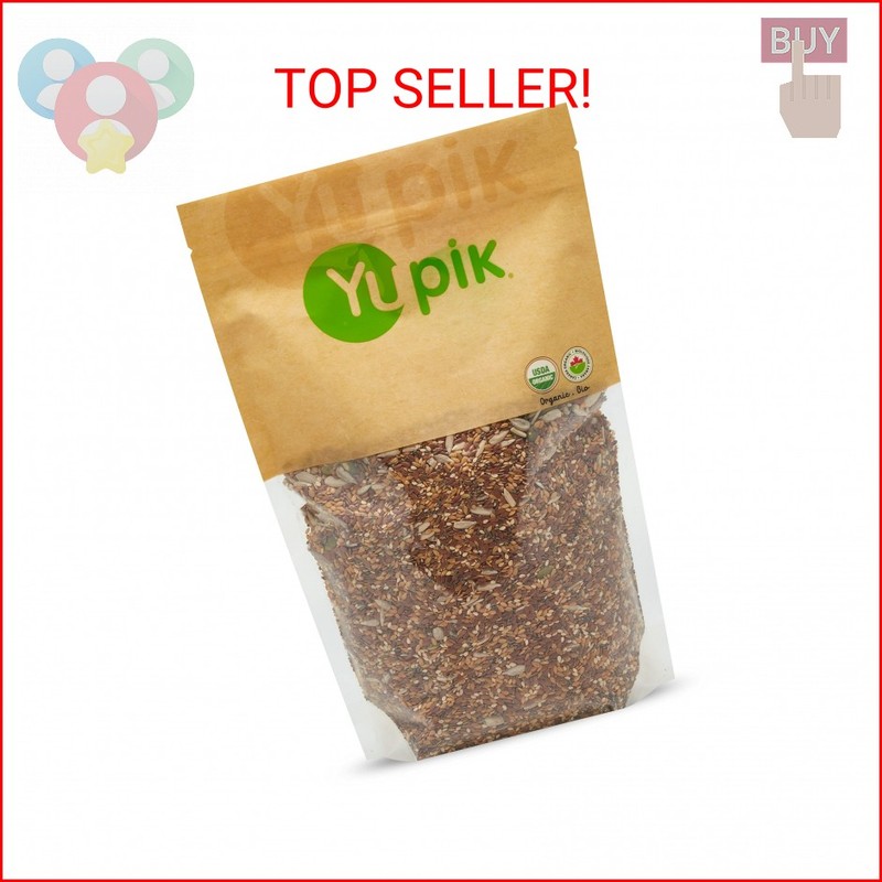 Yupik Organic Super 6 Seeds Mix, 2.2 lb (35.2 oz), GMO-Free, Kosher, Vegan, Rich