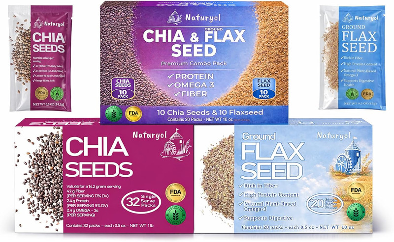 Naturyol Chia and Flax Seed Blend Sticks, Ground Flax Seeds and Chia Seeds Trave gallery