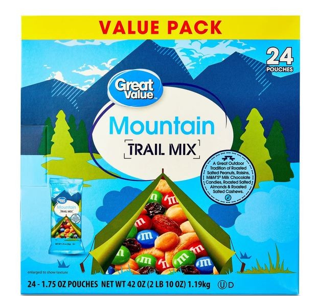 Great Value Mountain Trail Mix, 1.75 oz, 24 Count (Free Shipping)