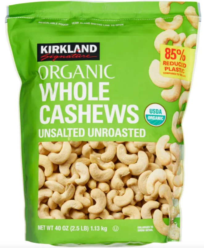 (Buy 2+ Save)_Kirkland Signature ORGANIC WHOLE CASHEWS Unsalted Unroasted 40 oz