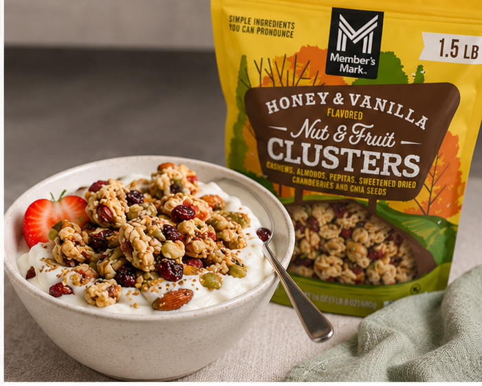 4 Pack Member's Mark Honey Vanilla Nut & Fruit Clusters 24 oz Bag gallery