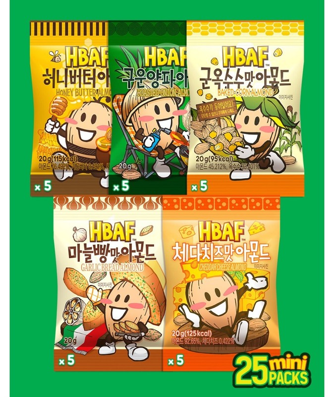 HBAF Mini Party Box – 5 Delicious Almond Flavors (25 Packs, 500g Total) gallery