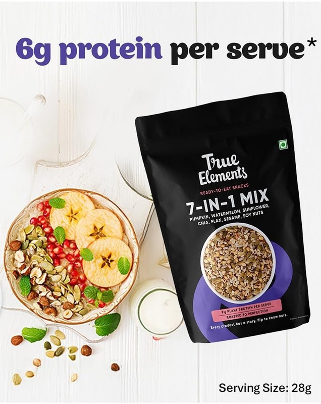 True Elements 7 in 1 Seeds Mix 250g Complete Seed Blend 24g Protein & 16g gallery