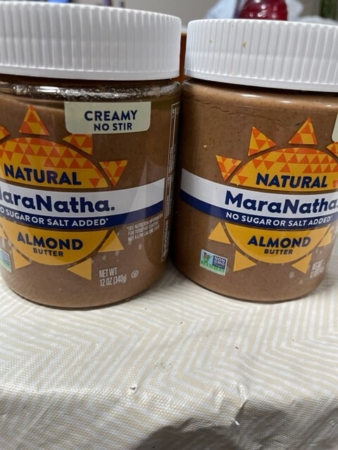 2 Natural MaraNatha Almond Butter, Creamy, 12 oz (340 g), NonGMO, No Sugar& Salt