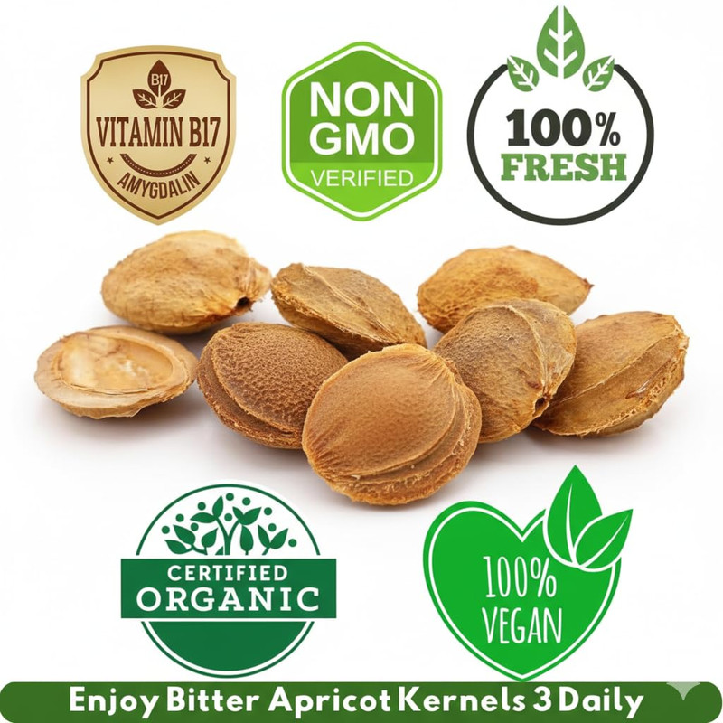 USDA Organic Bitter Apricot Kernels(1Lb) 16Oz, Natural Raw Bitter Apricot Seeds, gallery