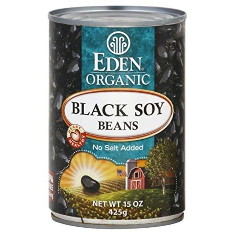 Eden Foods Organic Black Soy Beans, No Salt Added, 15 OZ 15 Ounce (Pack of 2)