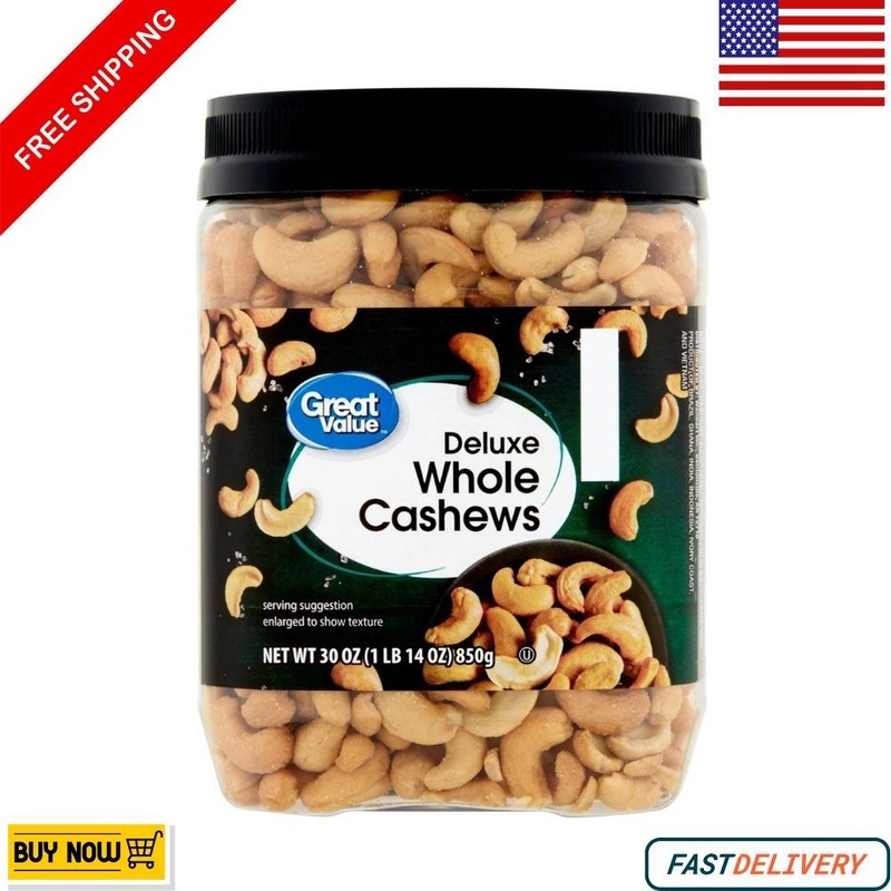 Great Value Deluxe Whole Cashews, 30 oz. (New)