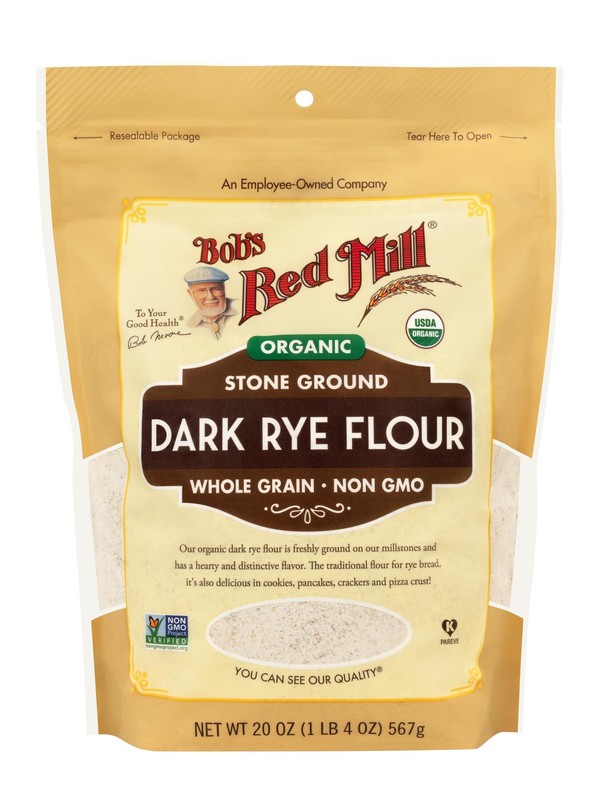 Organic Dark Rye Flour 20oz Pack of 4 - Non-GMO, Whole Grain, Vegan gallery