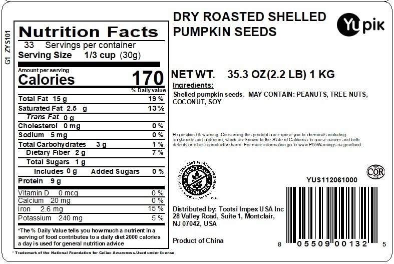 Dry Roasted Pumpkin Seeds, No Shell, 2.2 lb 35.3 oz, Gluten-Free, GMO-Free, K... gallery