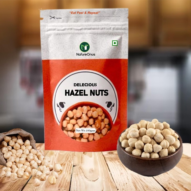 Natureonus Hazelnuts 100g | Raw Dehulled Premium Nuts | Healthy & Tasty Snack gallery