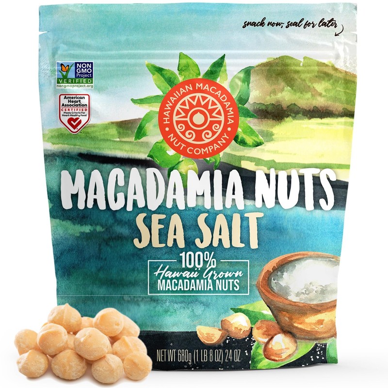 Dry Roasted Macadamia Nuts with Sea Salt - 24 Oz, Gluten-Free, Non-GMO, Crunchy gallery