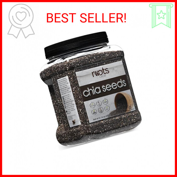 Roots Circle Non-GMO Chia Seeds | 1.3 Pound (Pack of 1) Raw Superfood, Vegan, Ko