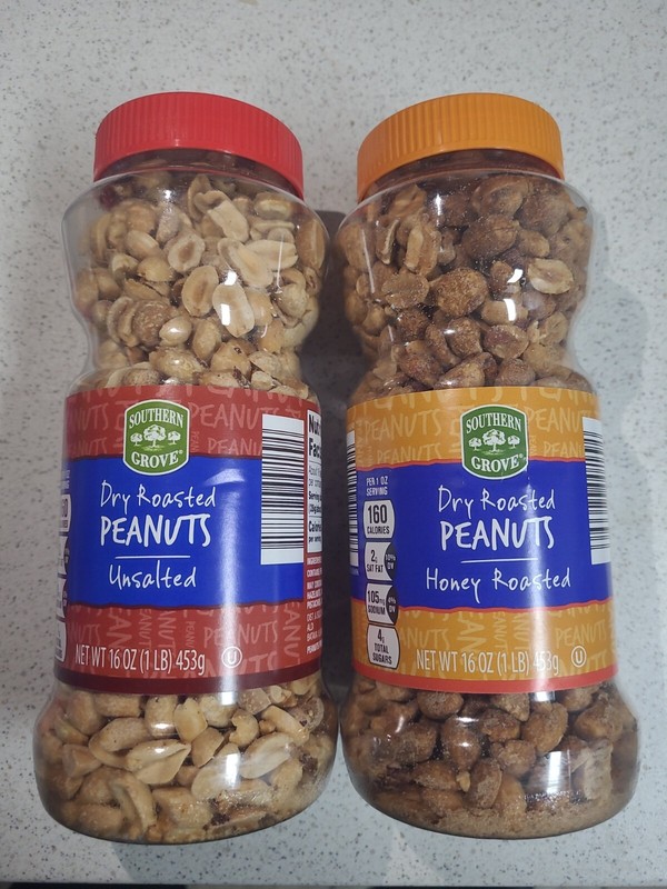 DRY ROASTED unsalted peanuts & honey roasted PEANUTS 16oz ~ BB 5/25/2025 (x2)