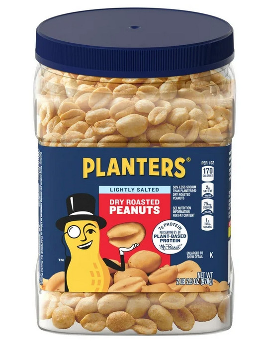 PLANTERS Lightly Salted Dry Roasted Peanuts, Party Snacks, Plant-Based Protein, gallery