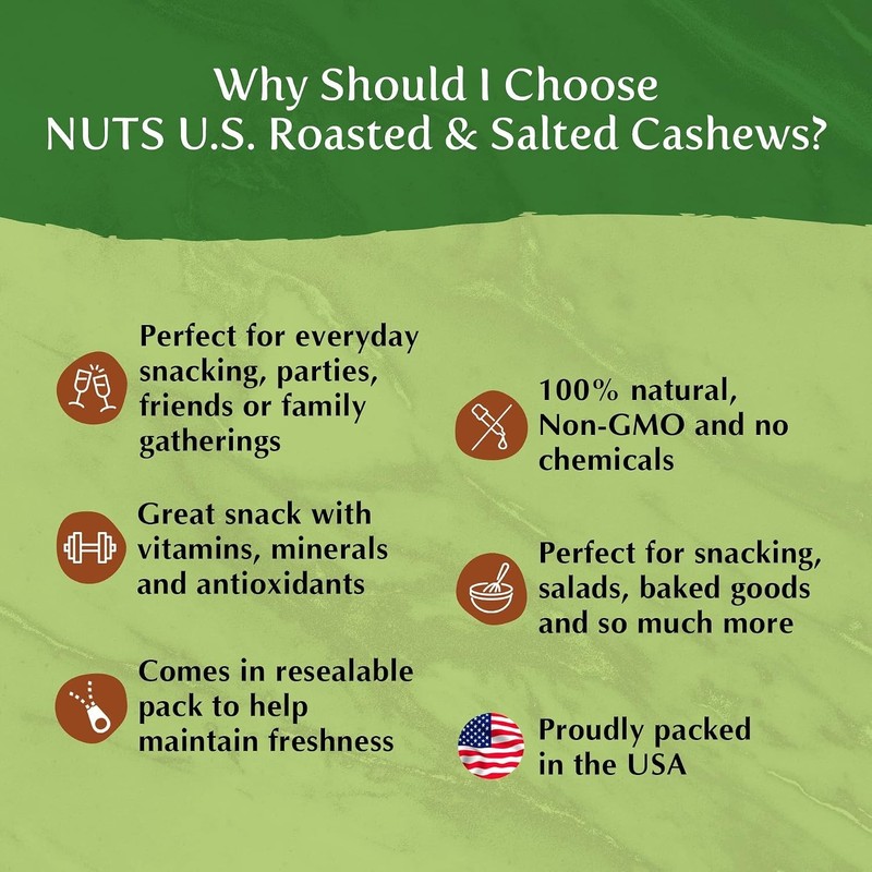 Salted Cashews - Roasted Nut Snack - 4 lb Resealable gallery