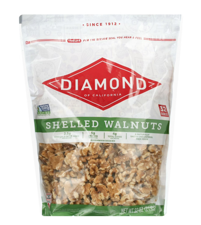 Diamond Shelled Walnuts 32 oz Free Shipping