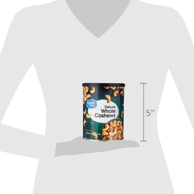 ( 2 PACK ) Great Value Deluxe Whole Cashews, Salted, 16 oz gallery