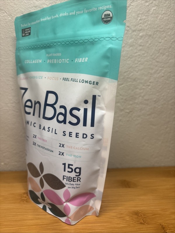 California-Made USDA Organic Basil Seeds - Superfood with Higher Fiber than Chia gallery