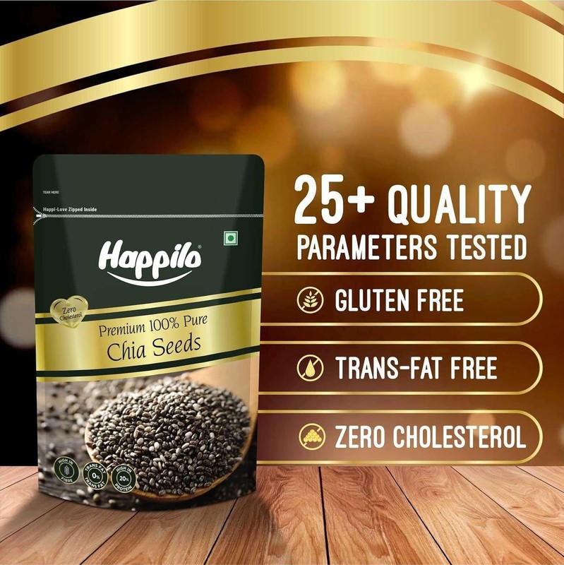Happilo Premium Raw Organic Authentic Chia Seeds 250g Free Delivery 7- 10 Days gallery