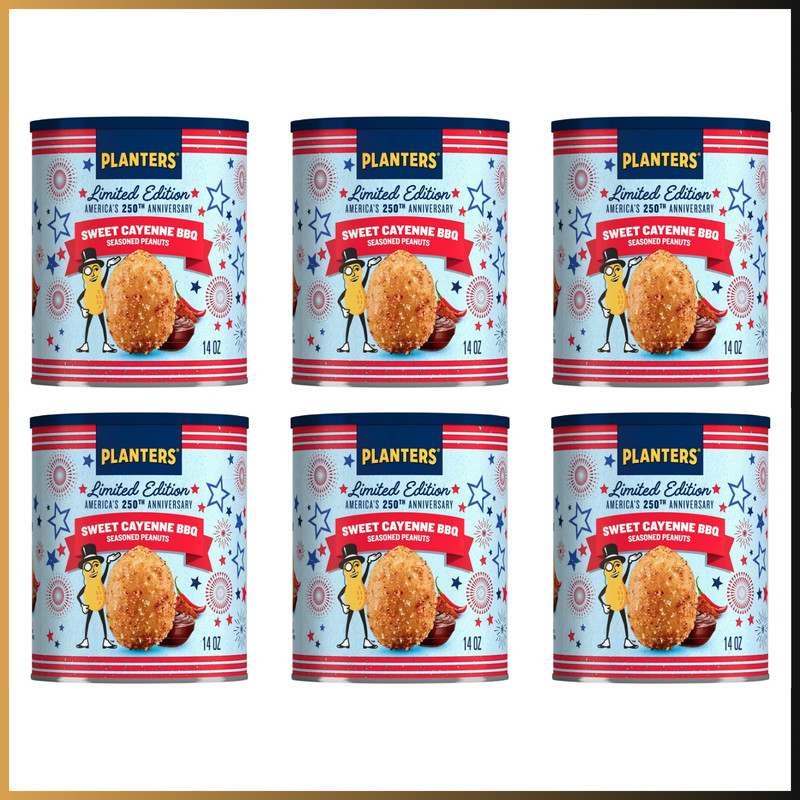Planters Sweet Cayenne BBQ Peanuts 14 Oz Jars 6 Pack Limited Edition New