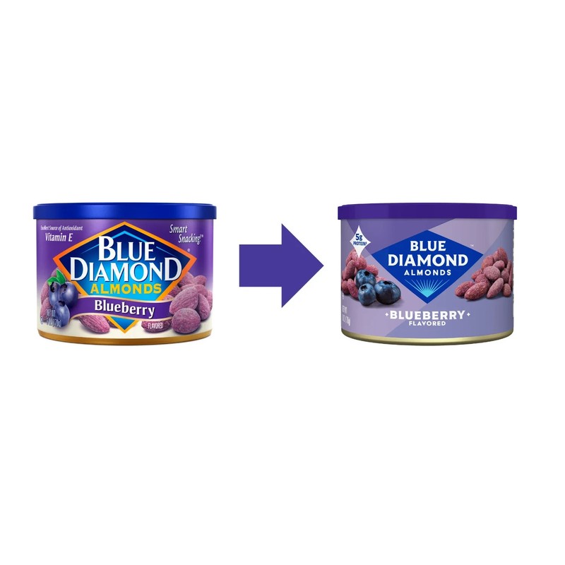 5 Pack Blue Diamond Blueberry Roasted Almonds 6 oz Cans Crunchy Snack Kosher gallery