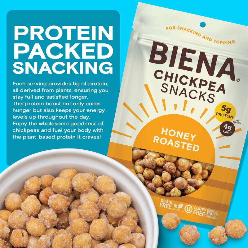 8 Pack Honey Roasted Chickpeas Plant Based Protein Gluten Free Snack gallery