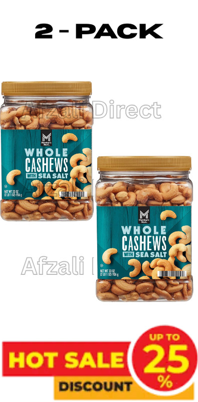 2 PACK Member's Mark Roasted Whole Cashews with Sea Salt ( 33 oz.) Total 66 oz.