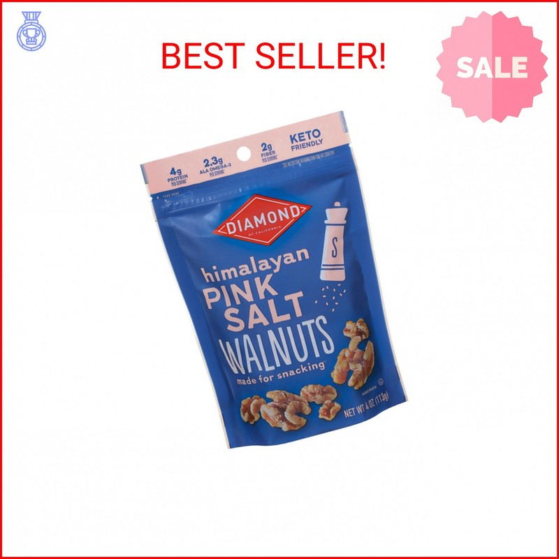 Diamond of California Himalayan Pink Salt Walnut Snack Nuts, 4 oz.