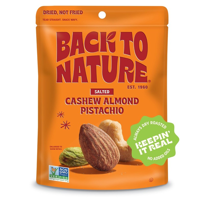 Back to Nature Premium Nut Mix Cashew, Almond & Pistachio Blend, Dry Roasted 9oz