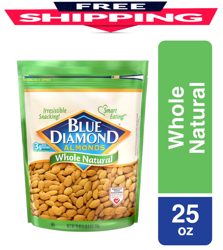 Blue Diamond Almonds, Whole Natural Raw Almonds Perfect for Gluten Free Snacking