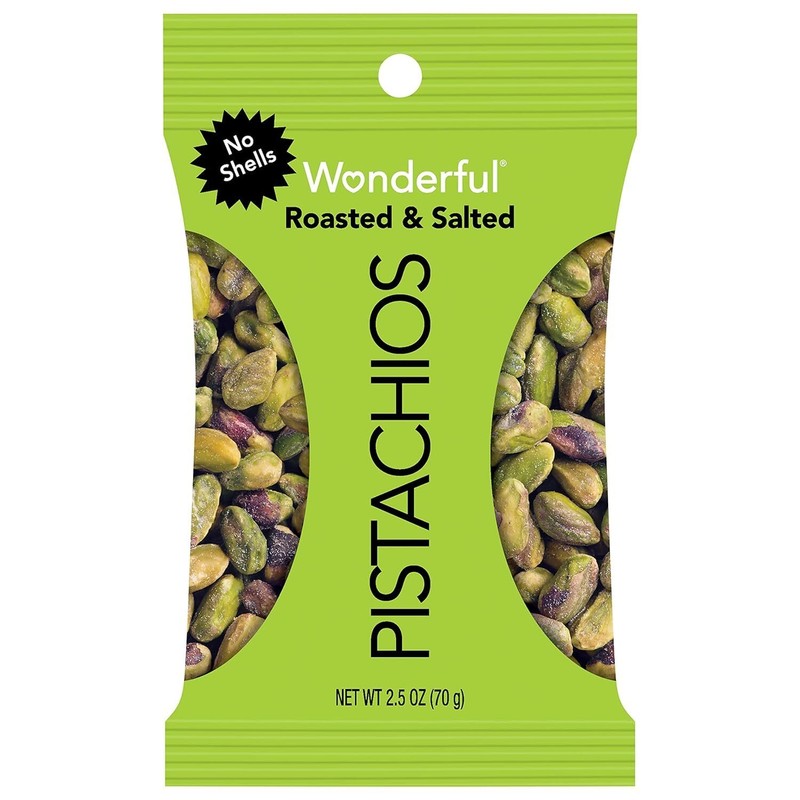Pack of 8 Wonderful Roasted Salted No Shells Pistachios 2.5 Ounces Each gallery