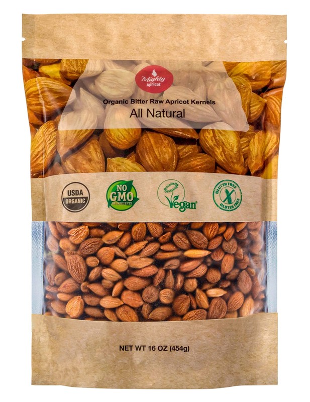 USDA Organic Bitter Apricot Kernels 1LB – Vegan, Non-GMO, Gluten-Free Snack