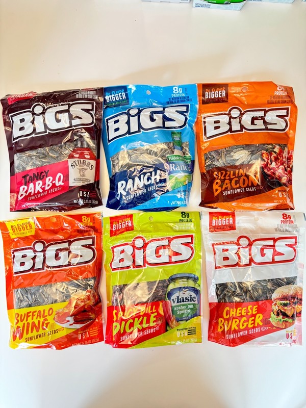 BIGS Sunflower Seeds 6 Flavor Variety Sampler Value Pack DO FLAVOR BIGGER