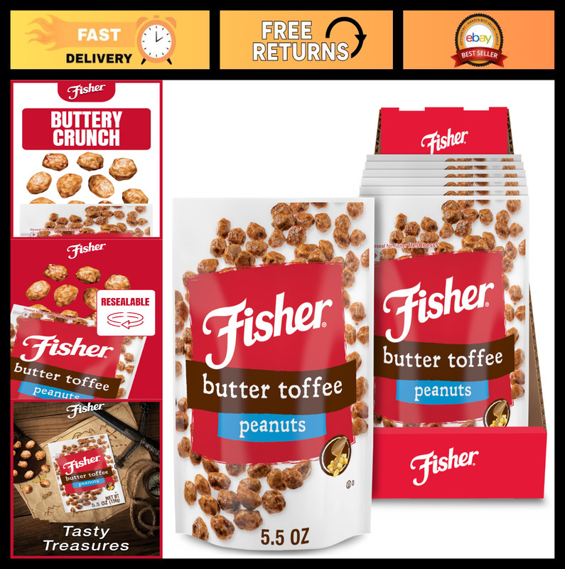 Butter Toffee Peanuts Snack Pack, 5.5 oz (6 Count) – No Artificial Colors/Flavor