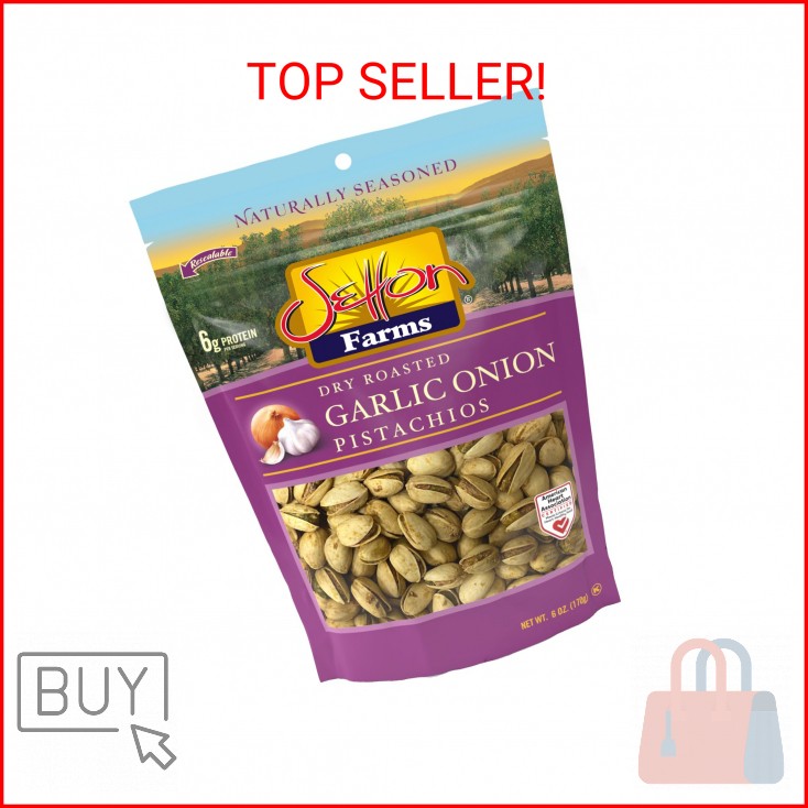Pistachios Garlic Onion, In-Shell, 6 Oz. Bag, Kosher