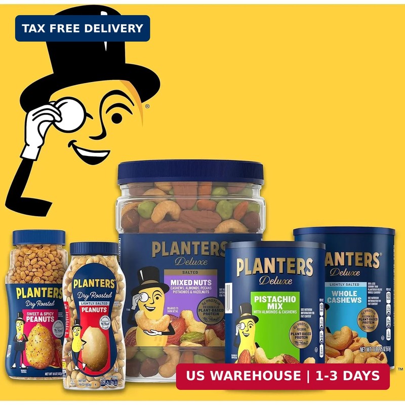 PLANTERS Deluxe Salted Whole Cashews, Party Snacks, Plant-Based Protein, Quick S gallery