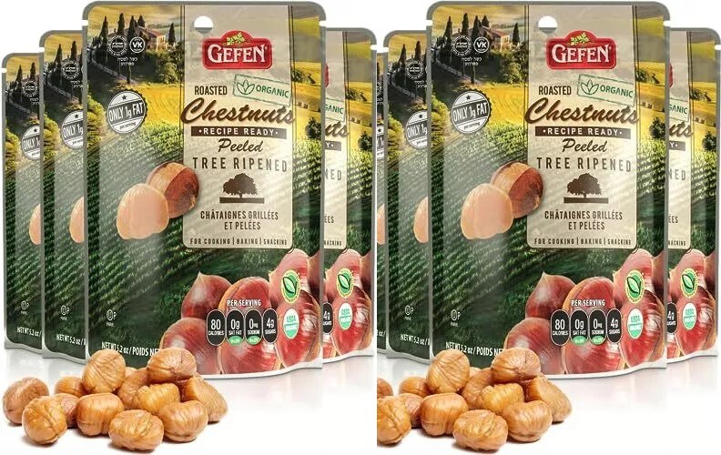 2 PACK – Organic Whole Roasted and Peeled Chestnuts 5.2oz (4 Pack, TOTAL 8 PACK)