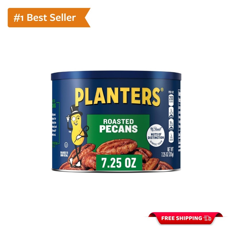7.25 oz Kosher Salted Roasted Pecans – Crunchy Plant-Based Protein Snack