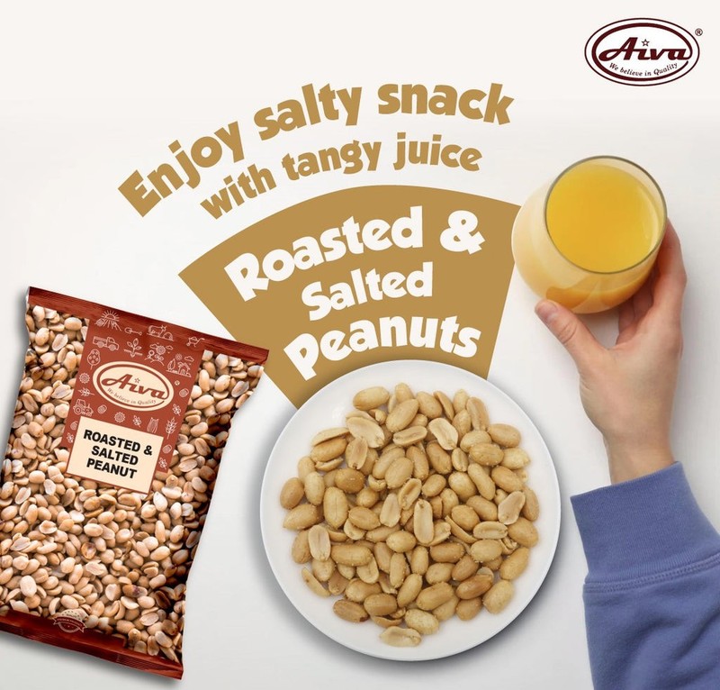 Aiva Roasted & Salted Peanuts 14 OZ | Perfect for Snacking & Cooking gallery