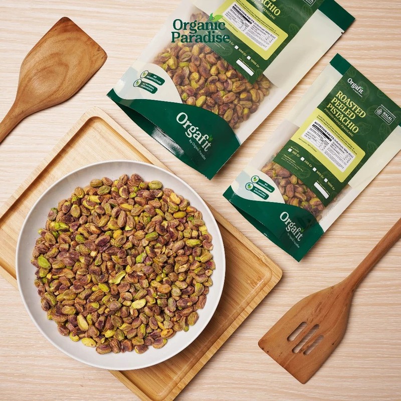 NEW! Organic Paradise Roasted Shelled Pistachios 100g – Premium Peeled Pistachio gallery