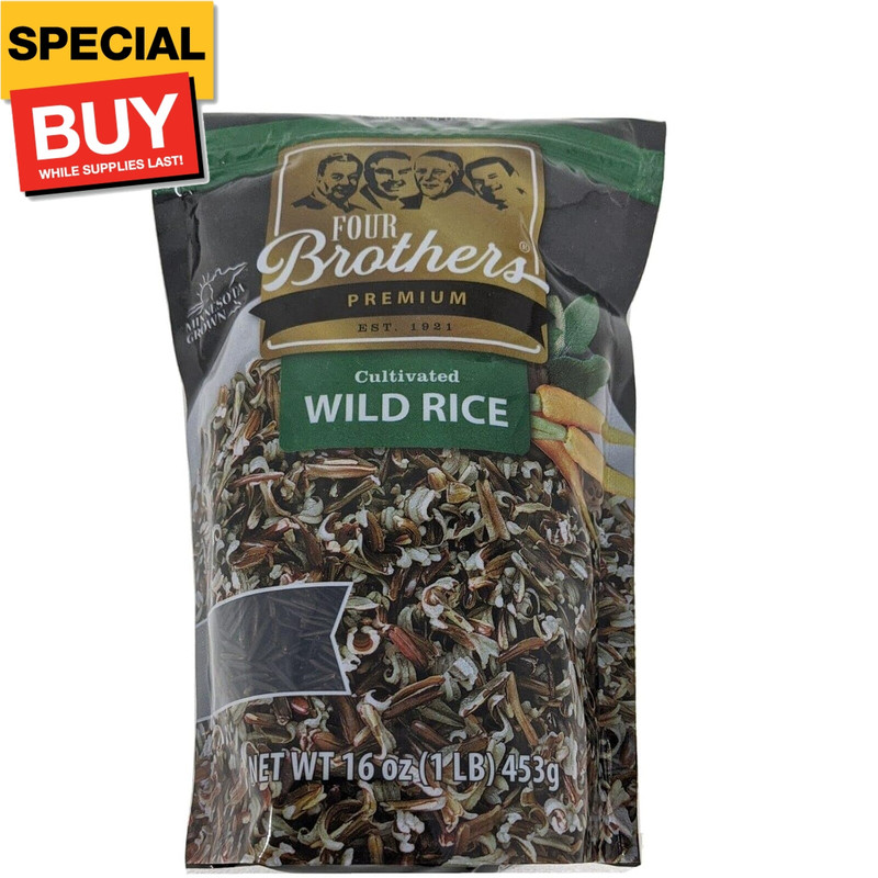 Minnesota Grown Wild Rice by Four Brothers 1lb Cultivated Premium Raw Gluten-Fre