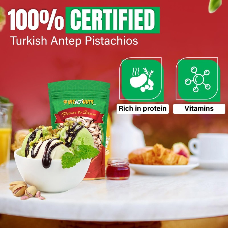 Premium Quality Turkish Antep Pistachios 2.5 lbs - Kosher, Roasted, Healthy Snac gallery