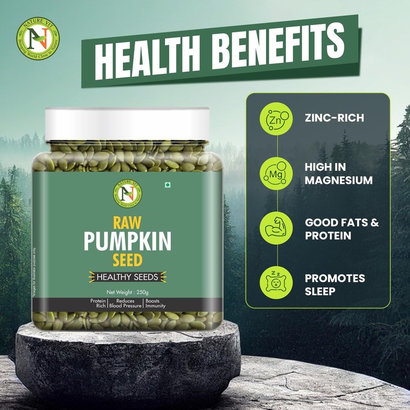 NatureVit Pumpkin Seeds 250g | Raw, Protein-Rich | Weight Loss & Heart Health gallery