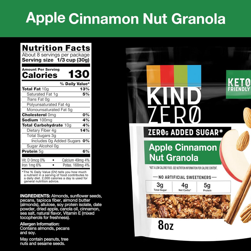Zero Added Sugar Keto Granola, Apple Cinnamon Nut, Good Source of Fiber, Gluten gallery